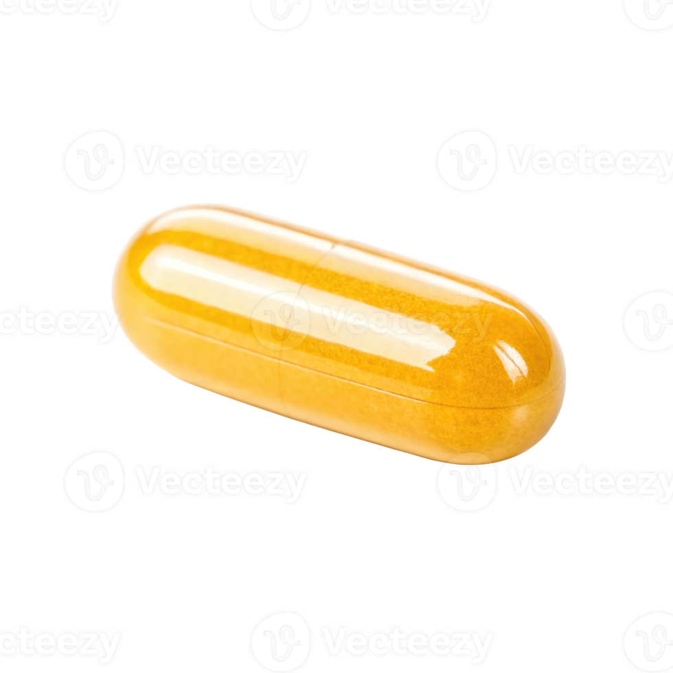 Close up of vegan collagen booster capsule on transparent background png