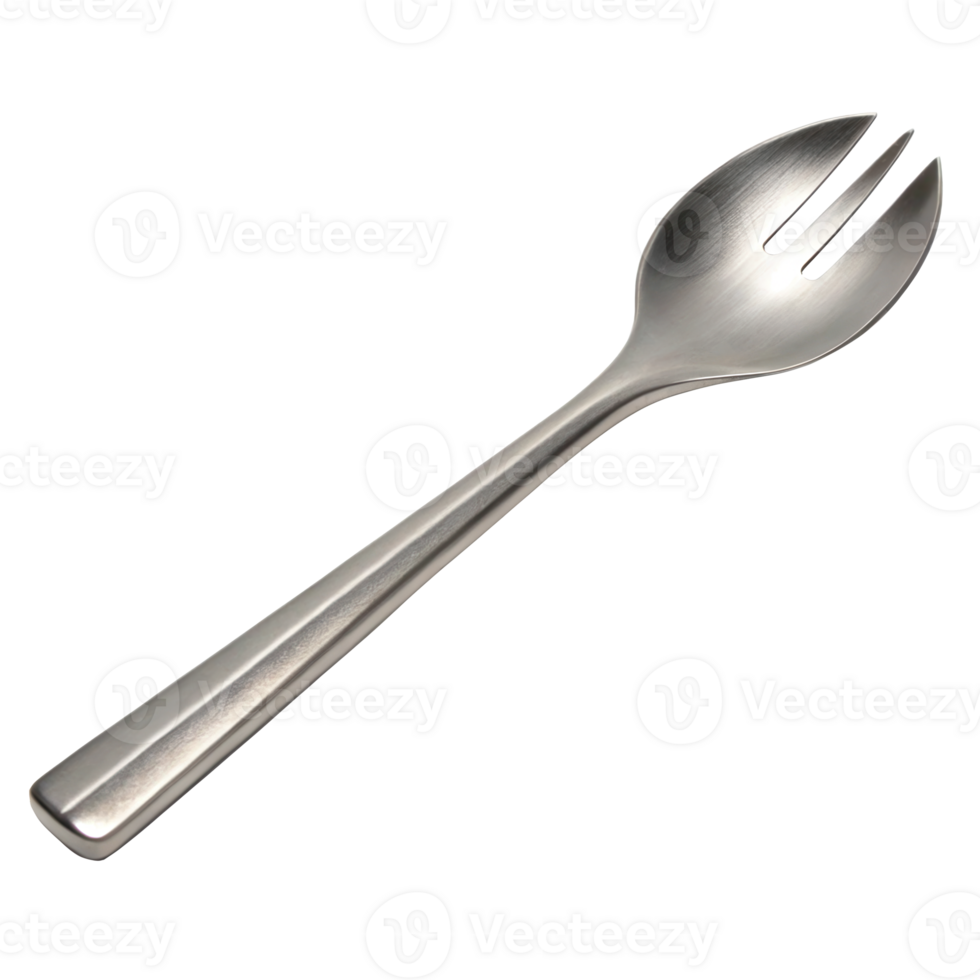 Titanium spork lying on transparent background png