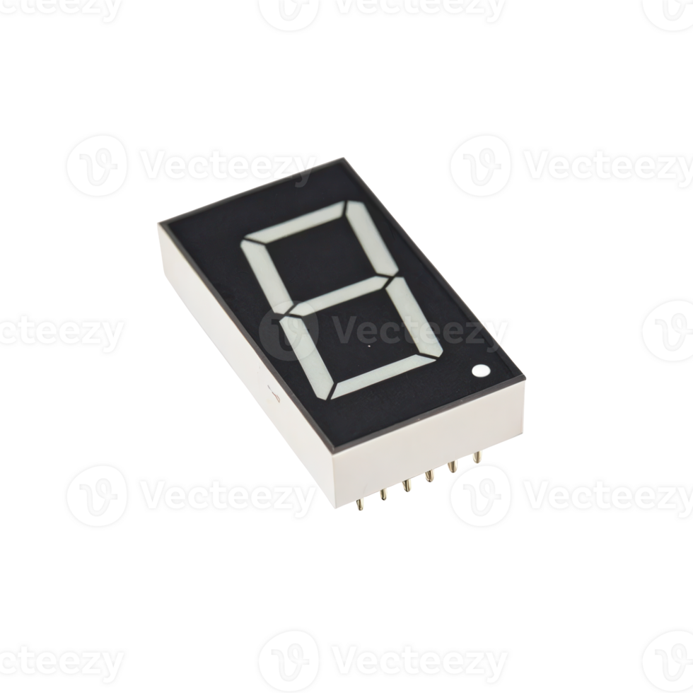 Seven segment numeric display showing eight on transparent background png