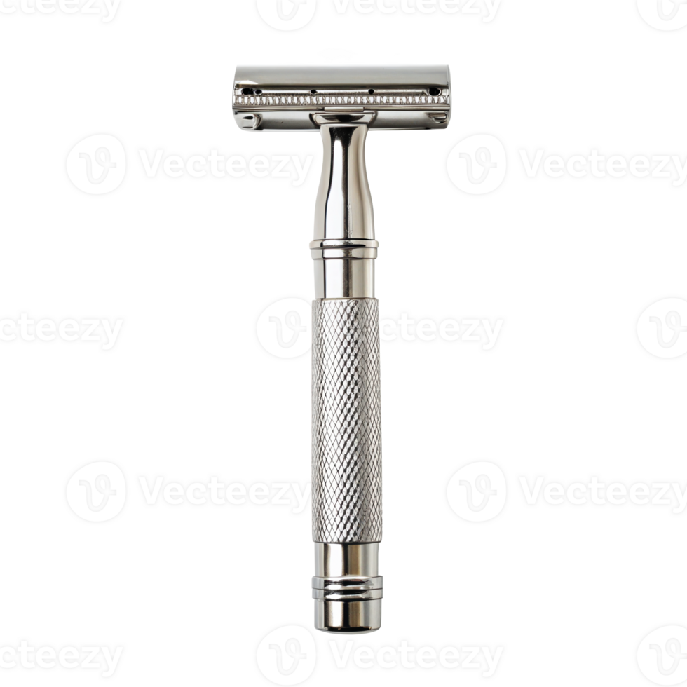 Safety razor promoting sustainability and eco friendly shaving on transparent background png