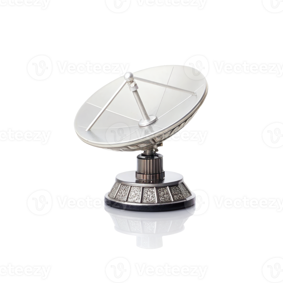 Miniature satellite dish model isolated on transparent background png