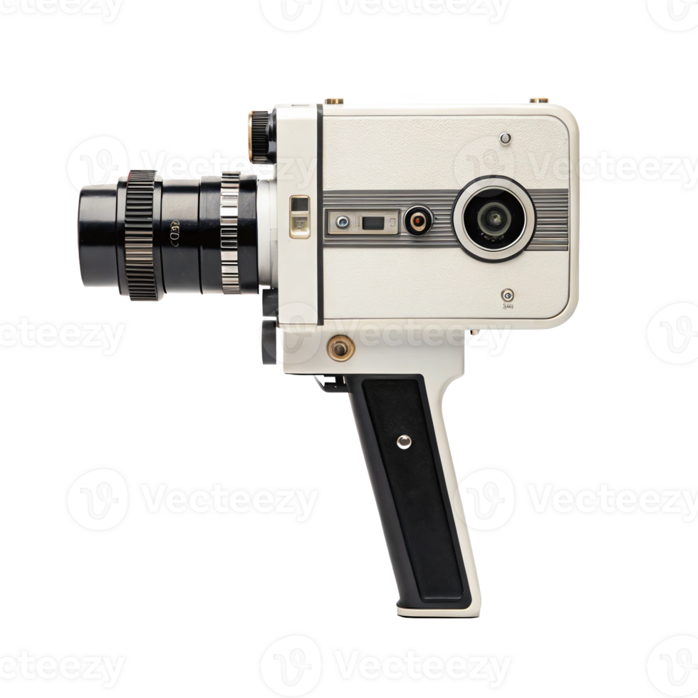 Vintage super 8 movie camera isolated on transparent background png