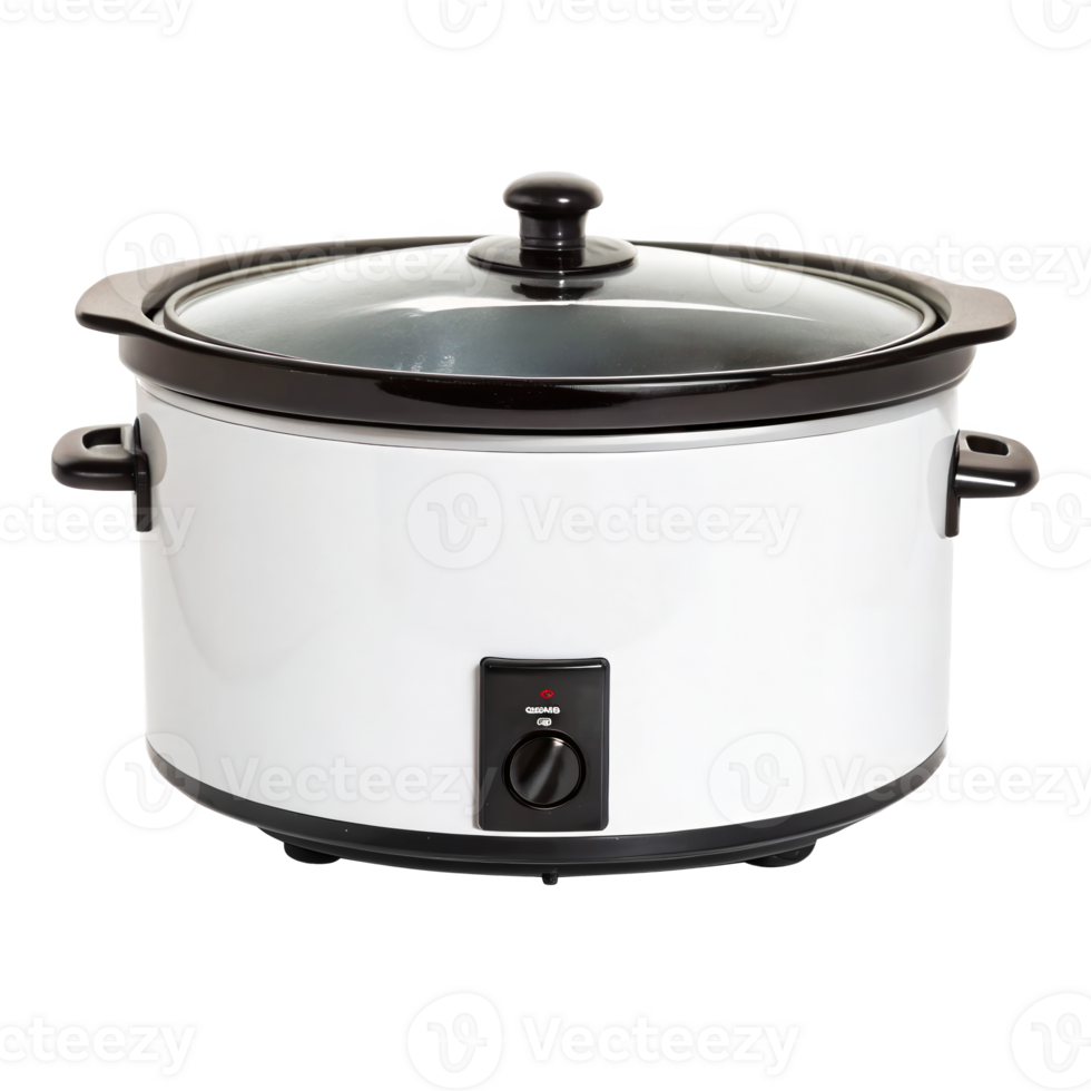White slow cooker crock pot isolated on transparent background png