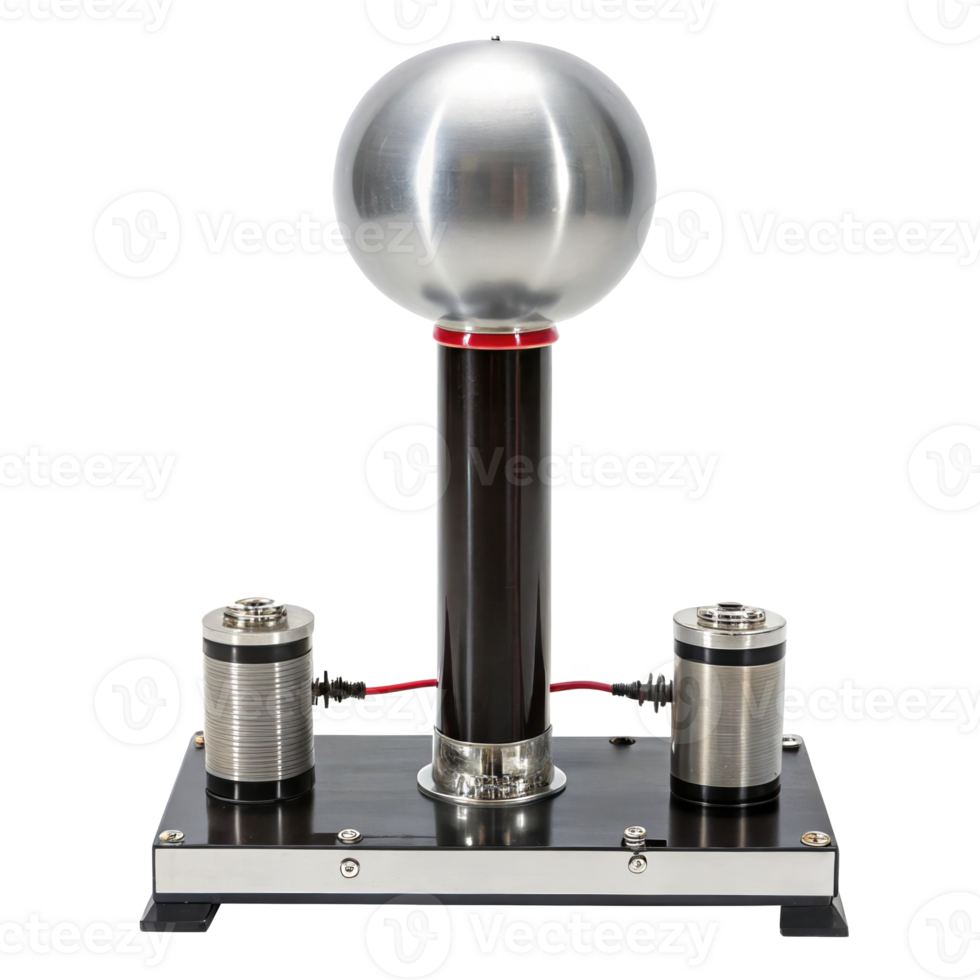 Van de graaff generator creating static electricity on transparent background png