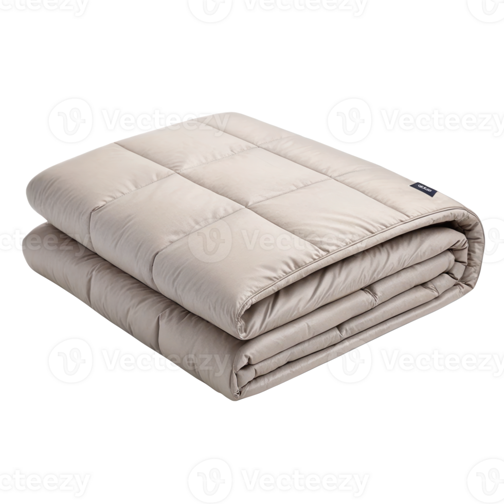Packable down blanket folded on transparent background png