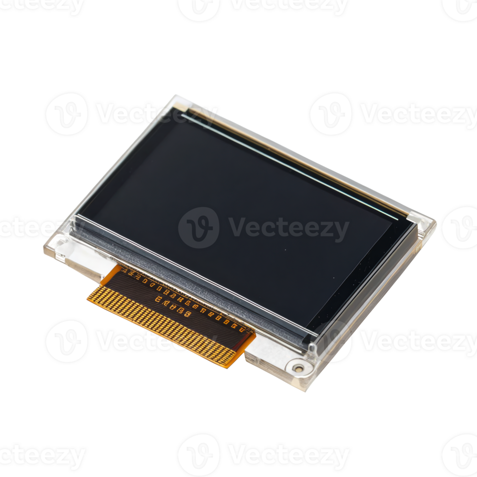 Small oled micro display panel isolated on transparent background ...