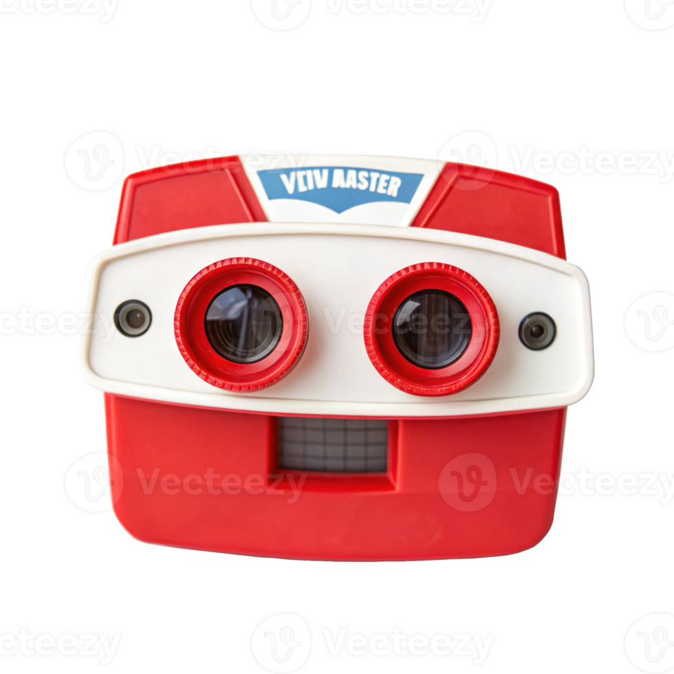 Red and white stereoscope isolated on transparent background png
