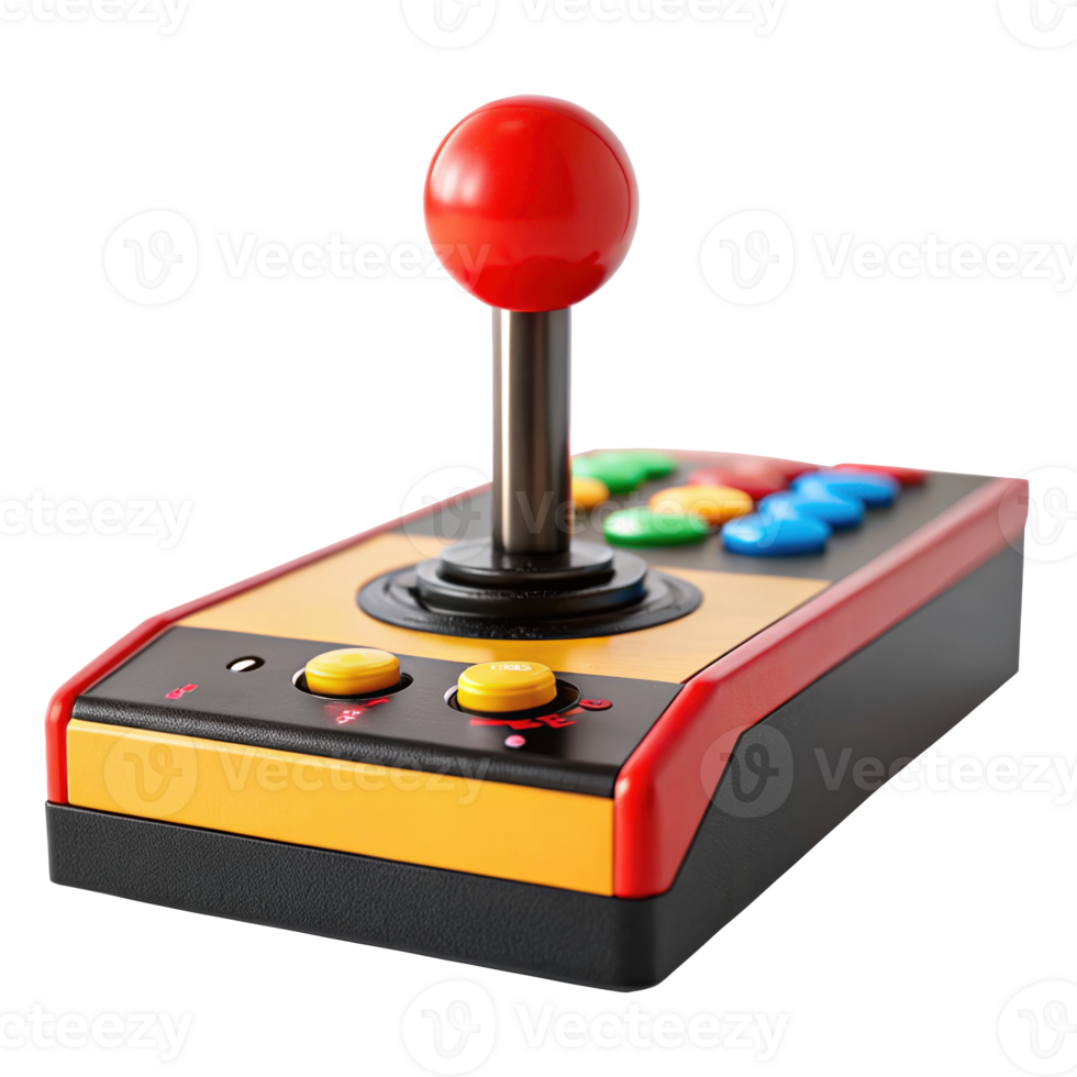 Retro arcade joystick isolated on transparent background png