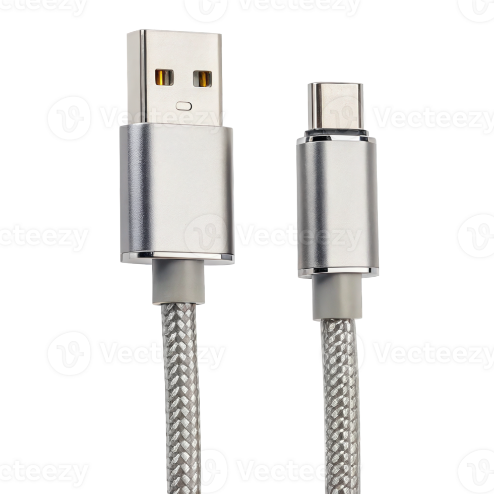 Magnetic usb c cable with transparent background connecting devices png
