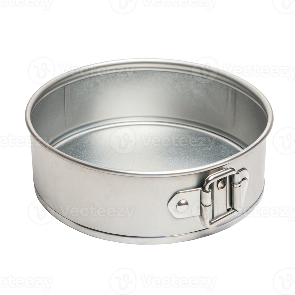 Round baking pan with removable base isolated on transparent background png