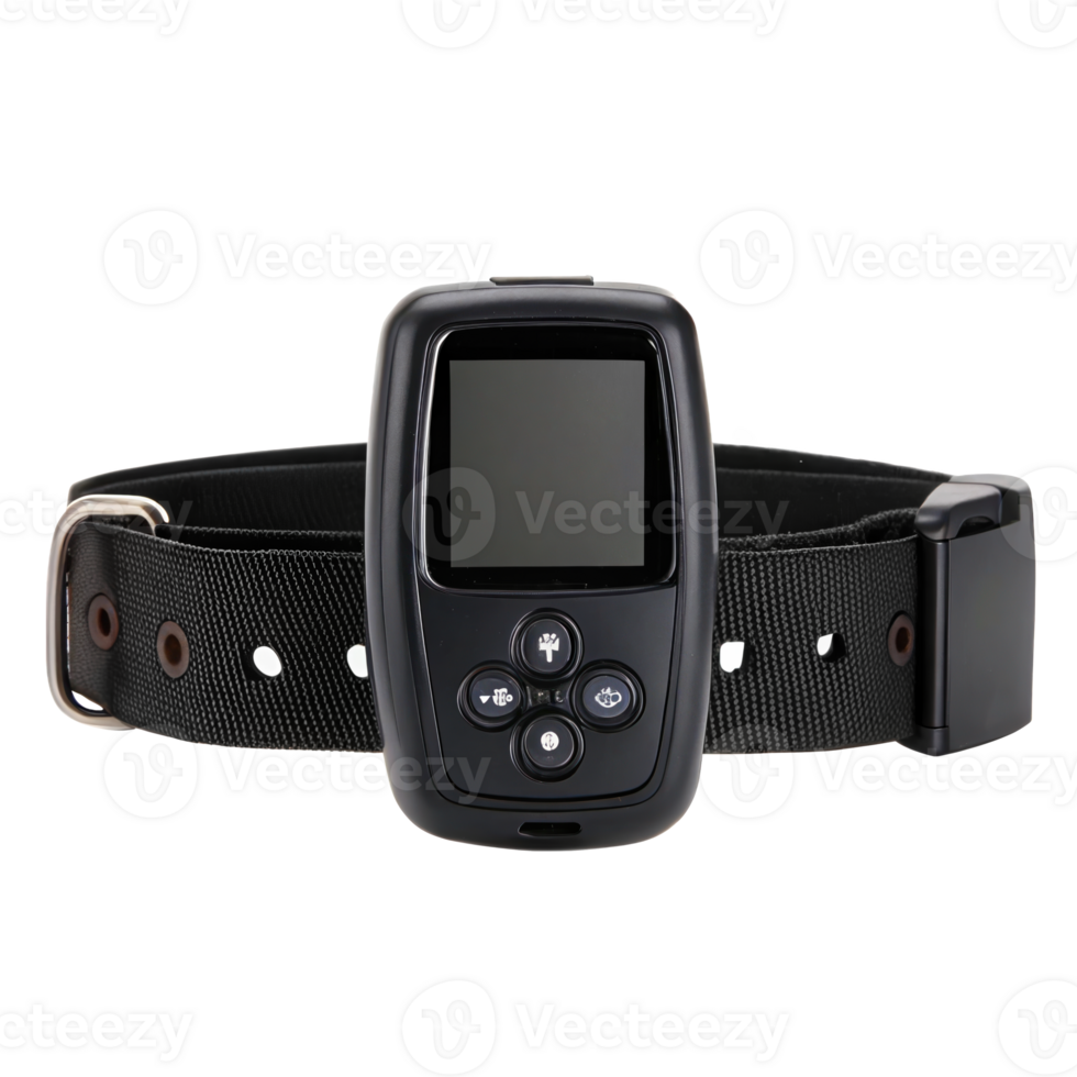 Gps dog collar with tracking device on transparent background png