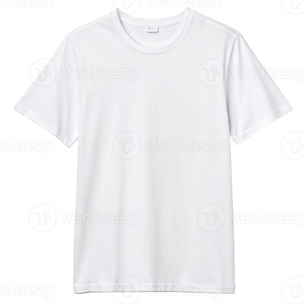 Blank white cotton t shirt isolated on transparent background png