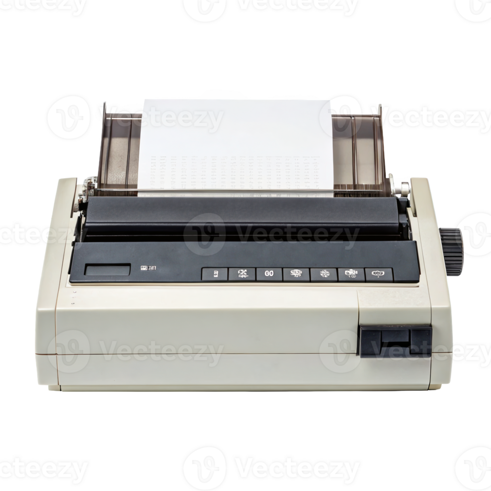 Dot matrix printer printing numerical data on transparent background png