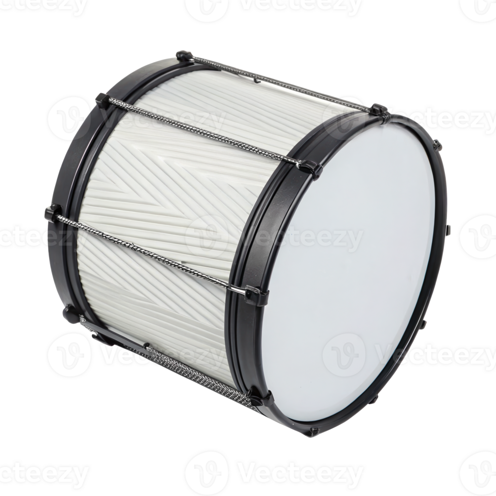 White snare drum isolated on transparent background png