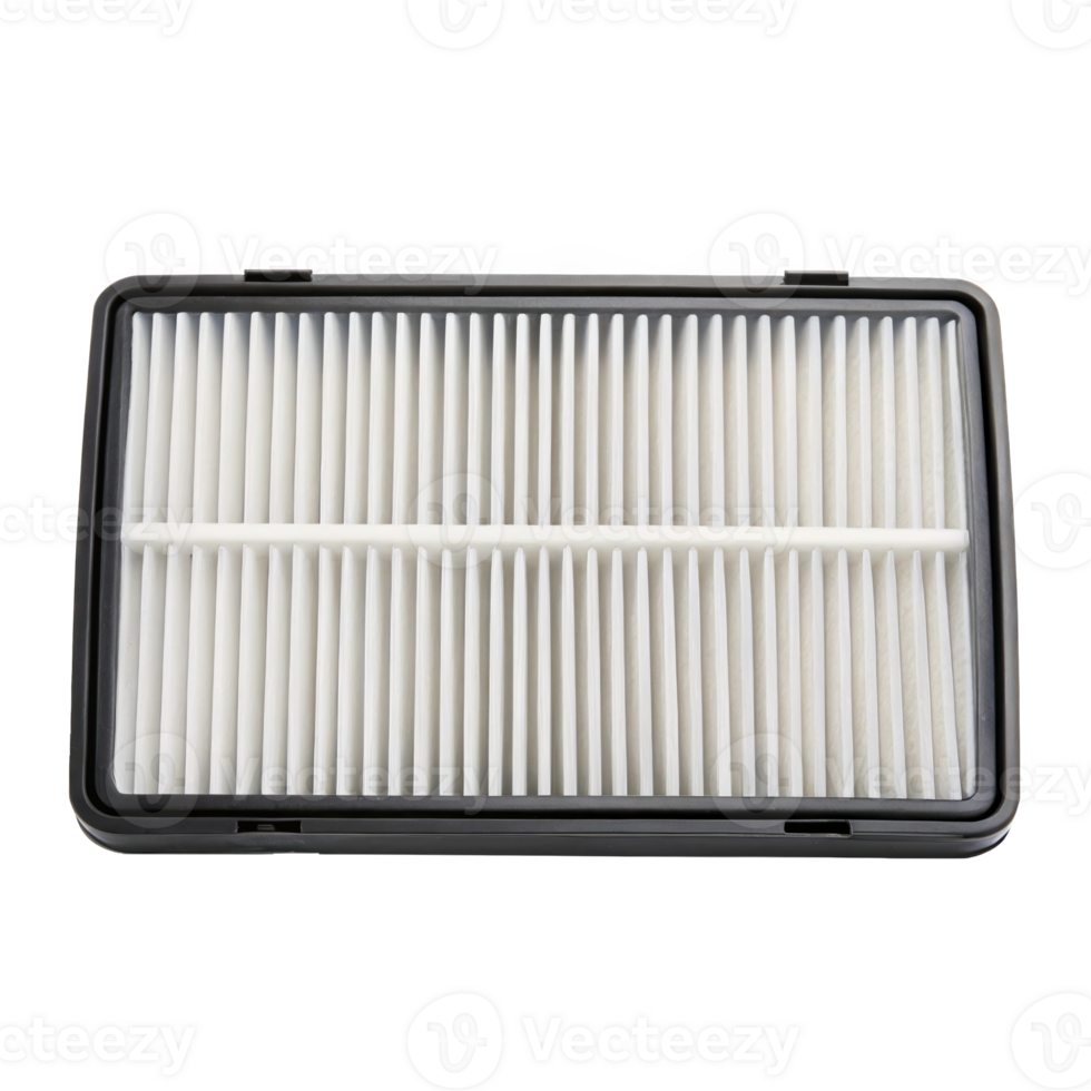 New cabin air filter for car showing filter media on transparent background png