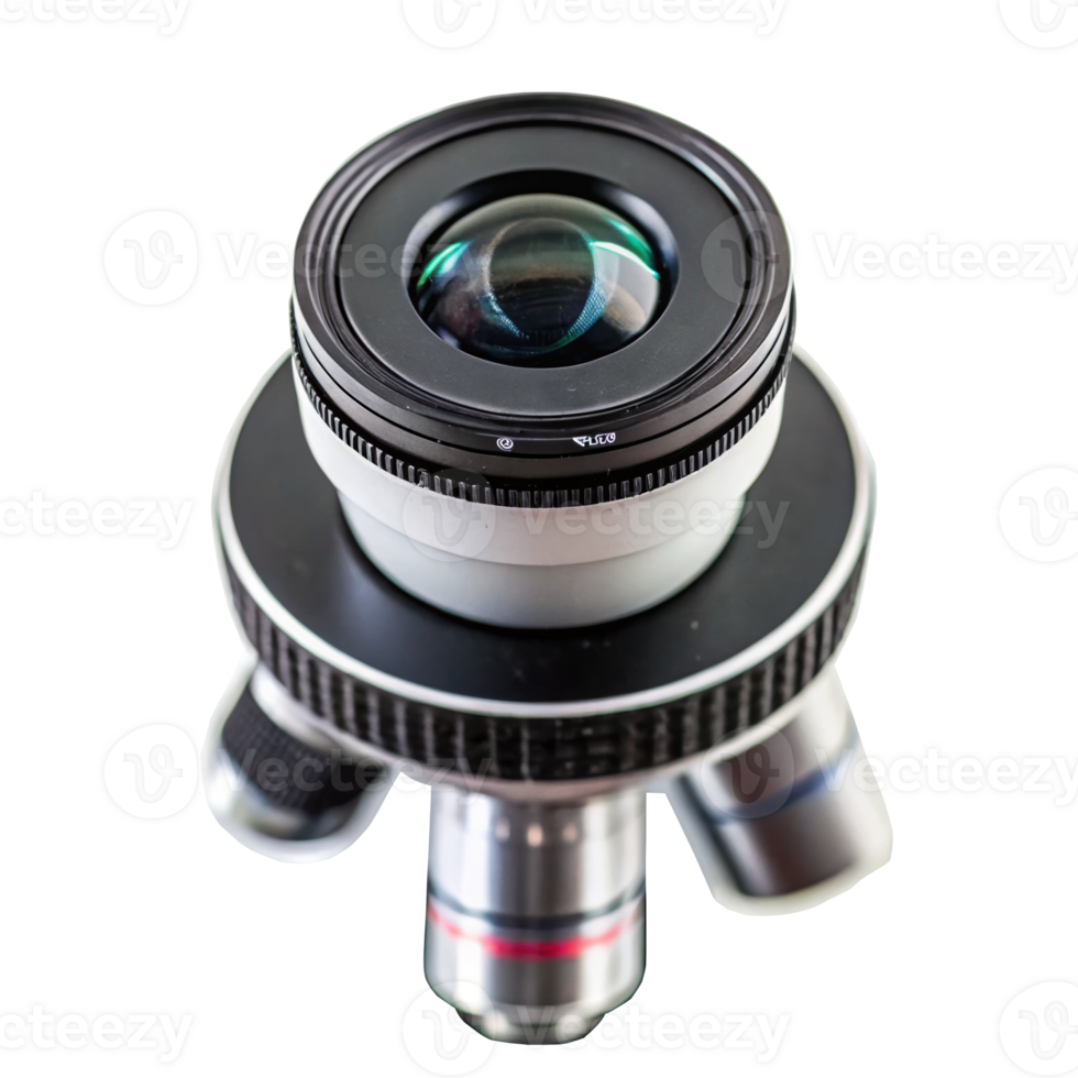 Microscope objective lens isolated on transparent background png