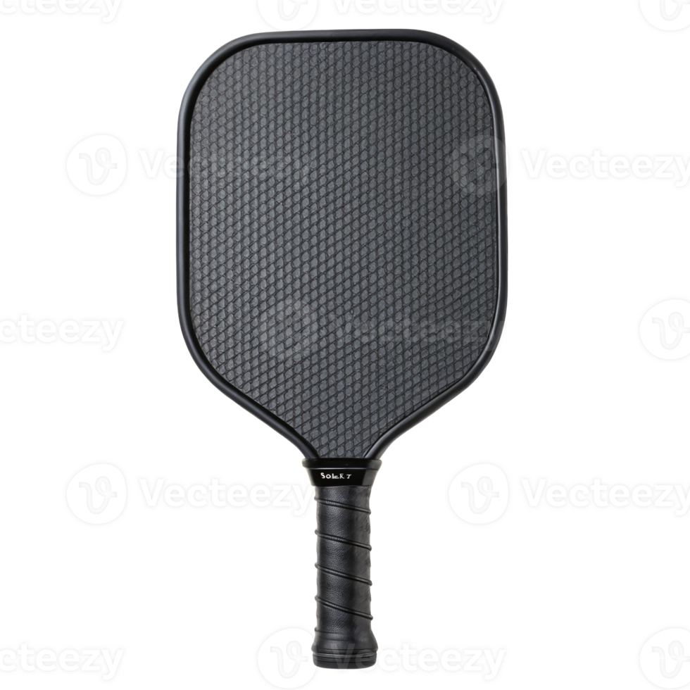 Black pickleball paddle isolated on transparent background png
