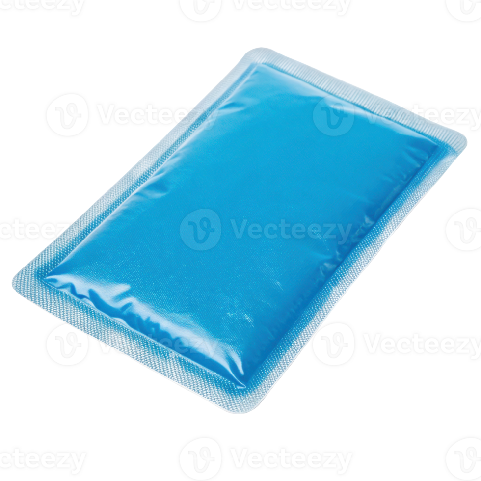 Blue cold therapy gel pack isolated on transparent background png