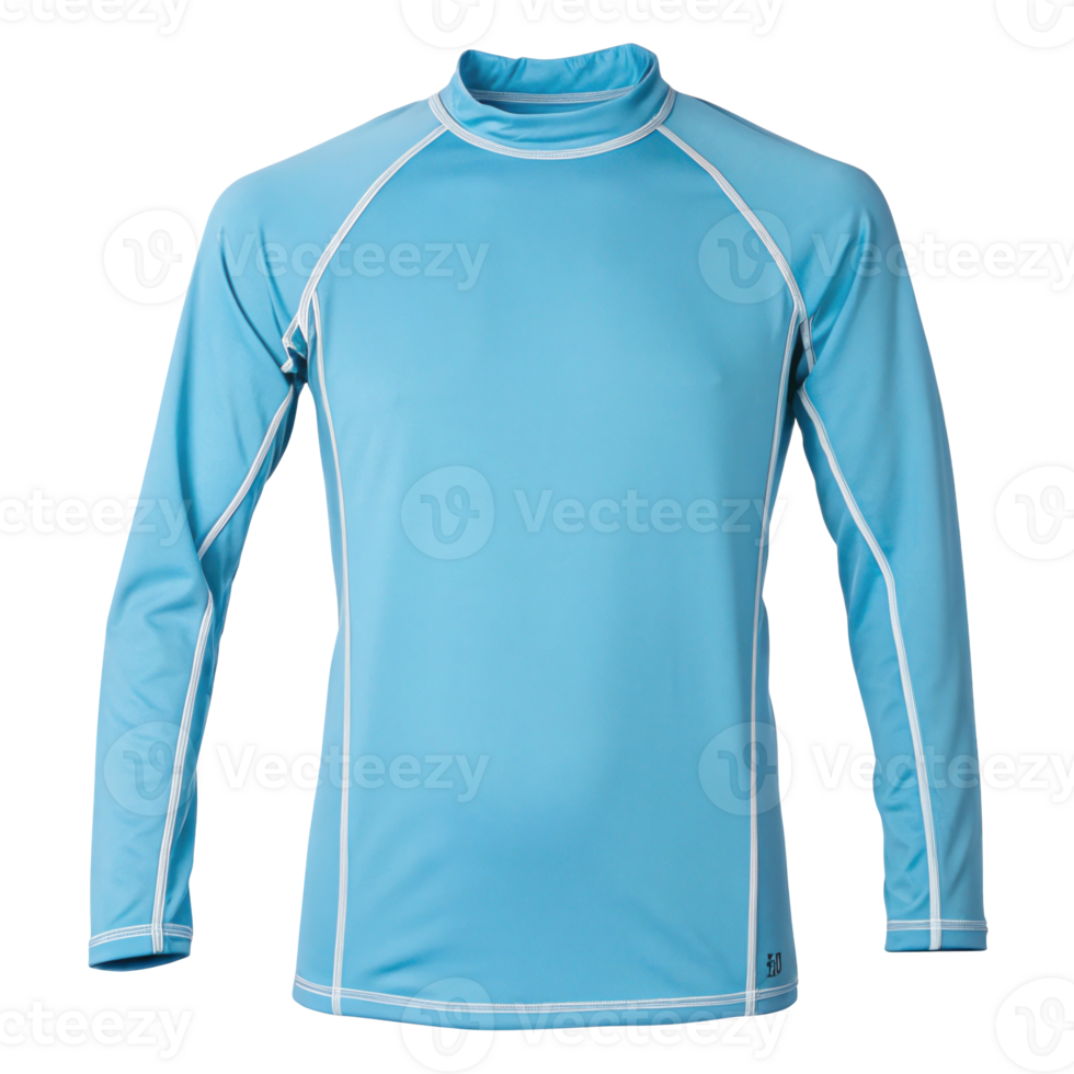 Light blue rash guard shirt isolated on transparent background png