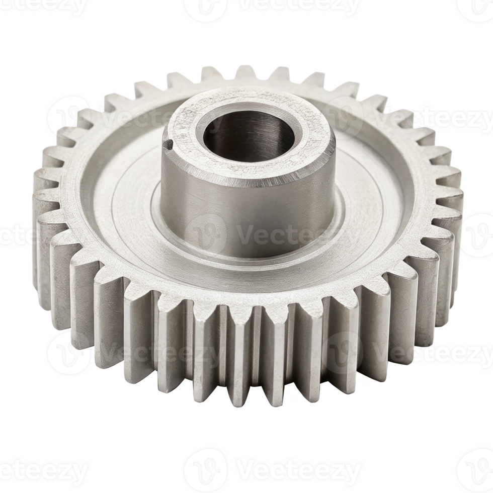 3d printed gear demo model isolated on white background with transparent background png