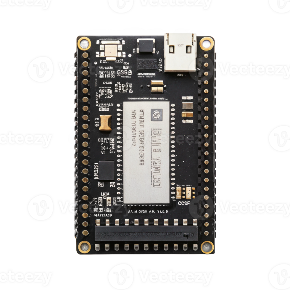 Esp32 development board isolated on transparent background, promoting innovation in iot solutions png