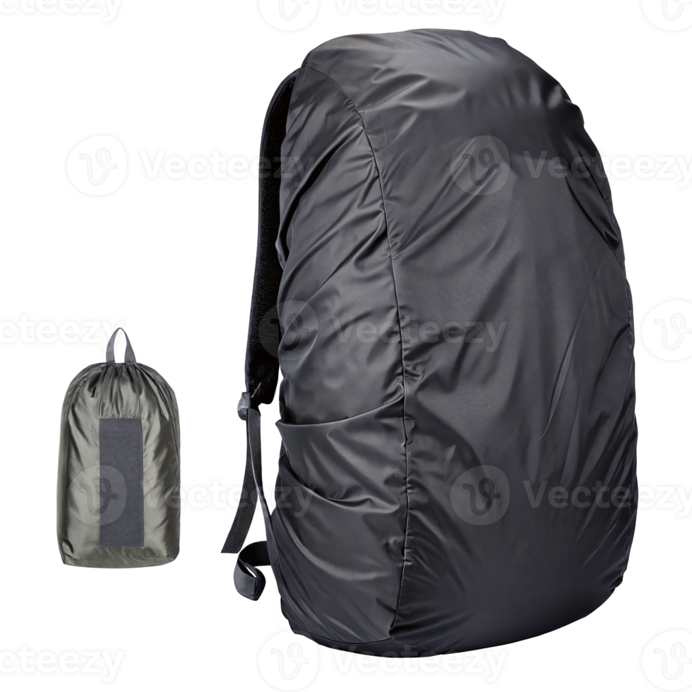 Ultralight backpack with rain cover isolated on white background with clipping path png