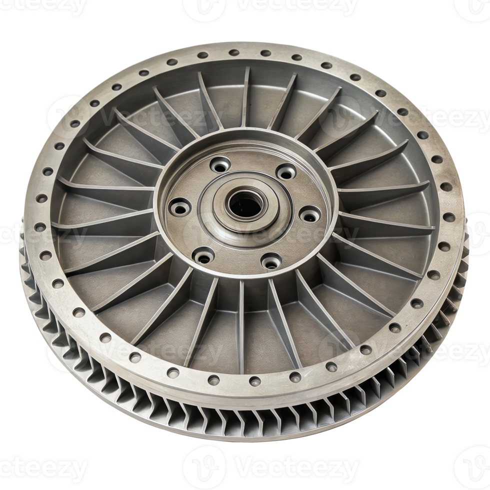Flywheel rotor isolated on transparent background showing its intricate design png