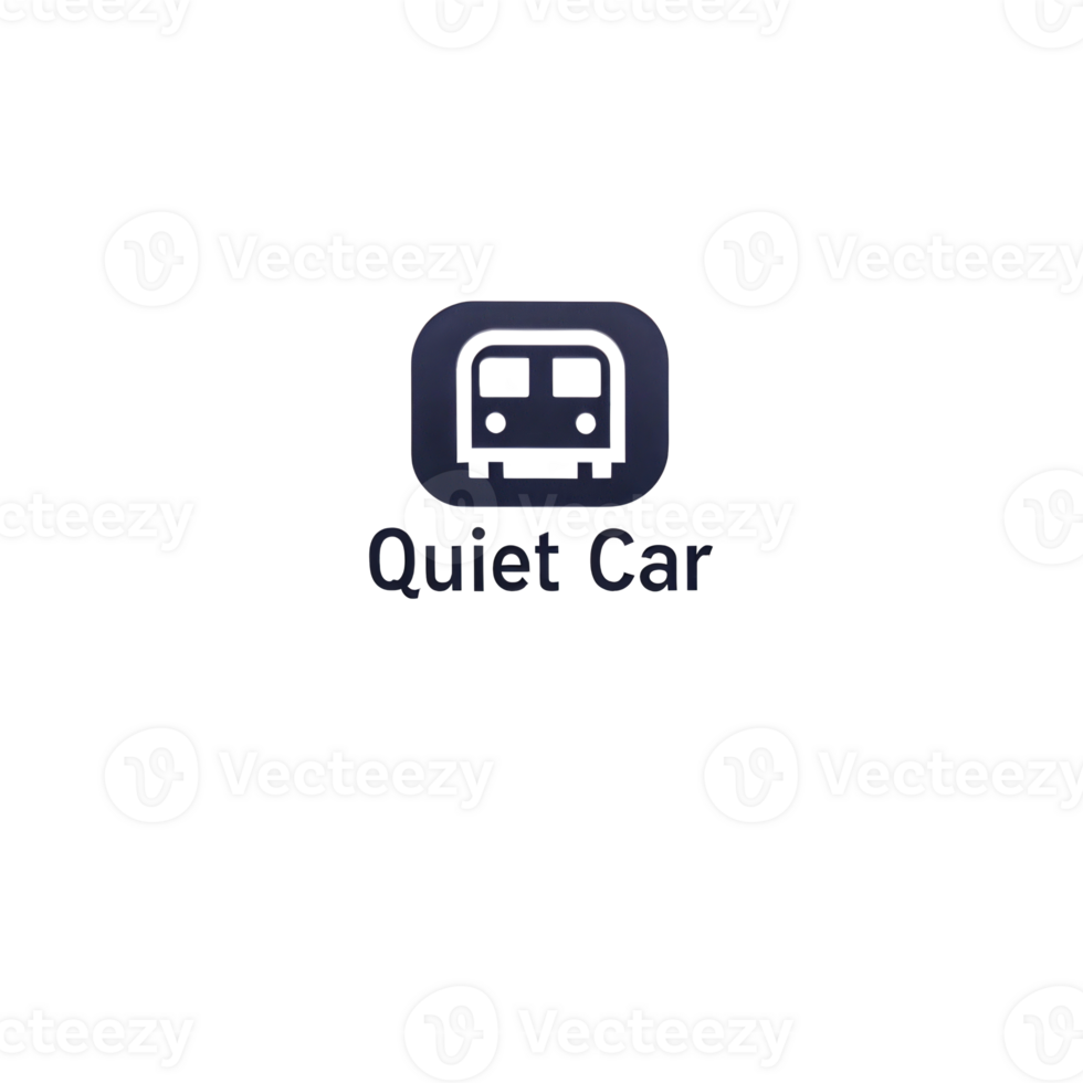 Quiet car train icon with chat bubble showing respect on transparent background png