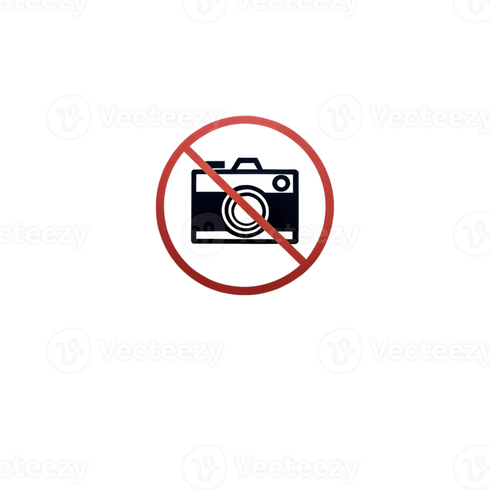 No photos allowed sign on transparent background png