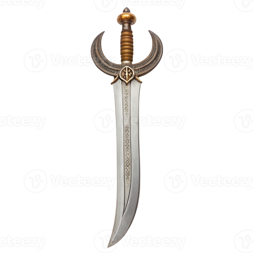 Indian khanda broad sword isolated on transparent background png