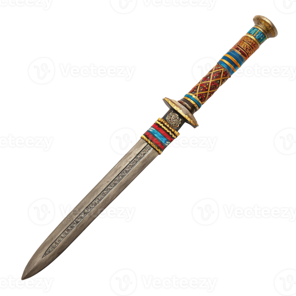 Bhutanese patag broad sword isolated on transparent background png