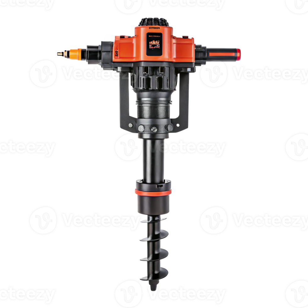Powerful mining auger drilling machine isolated on transparent background png