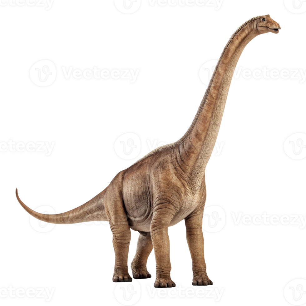 Brachiosaurus dinosaur standing on transparent background png