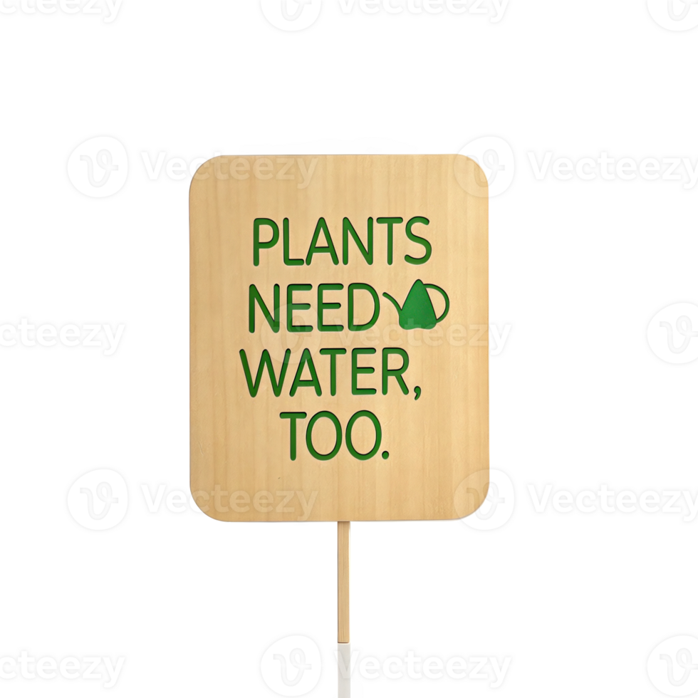 Plants need water too sign on transparent background png