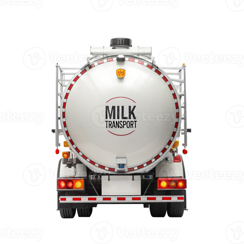 Milk tanker truck isolated on transparent background png