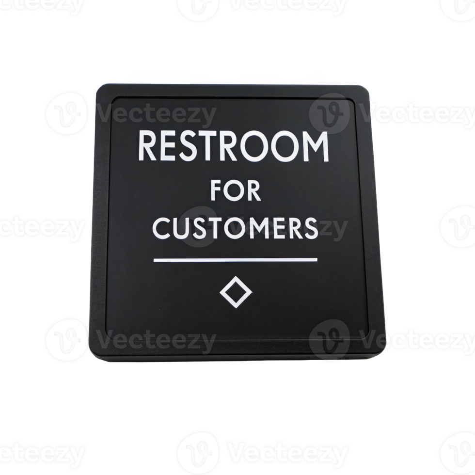 Restroom sign for customers on transparent background png
