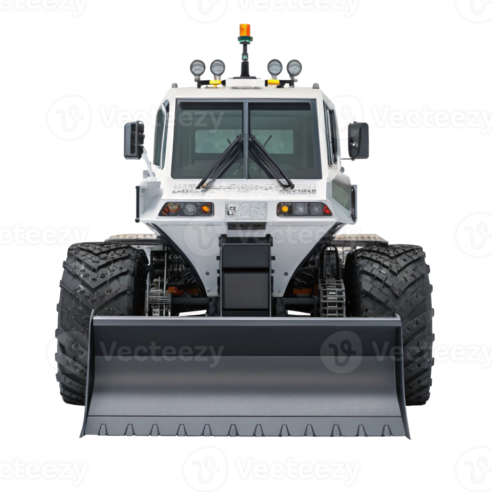Autonomous snow plow rover clearing martian base on transparent background png
