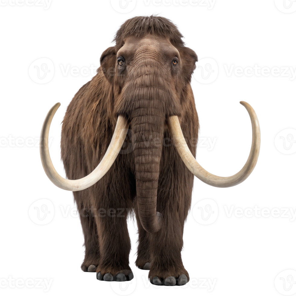 Woolly mammoth mammuthus primigenius standing on transparent background png