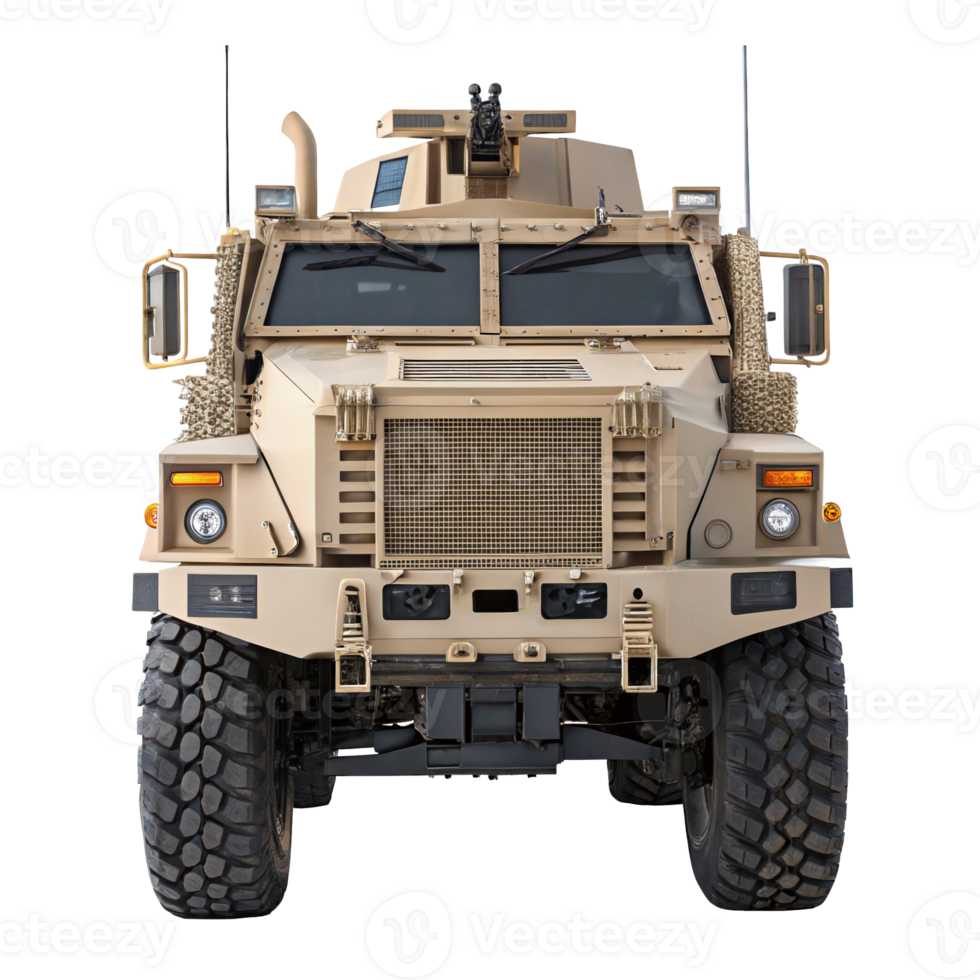 Armored mrap recovery vehicle isolated on transparent background png