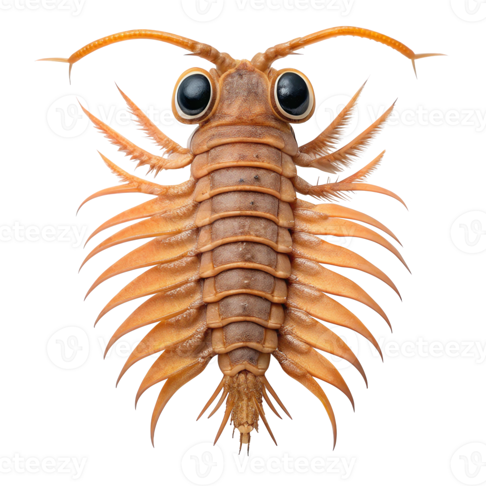Anomalocaris, cambrian apex predator shrimp, isolated on transparent background png
