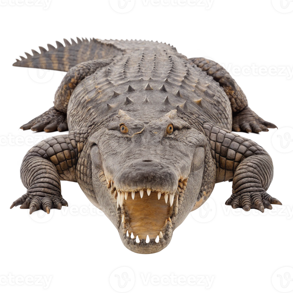 Sarcosuchus imperator super croc roaring on transparent background png