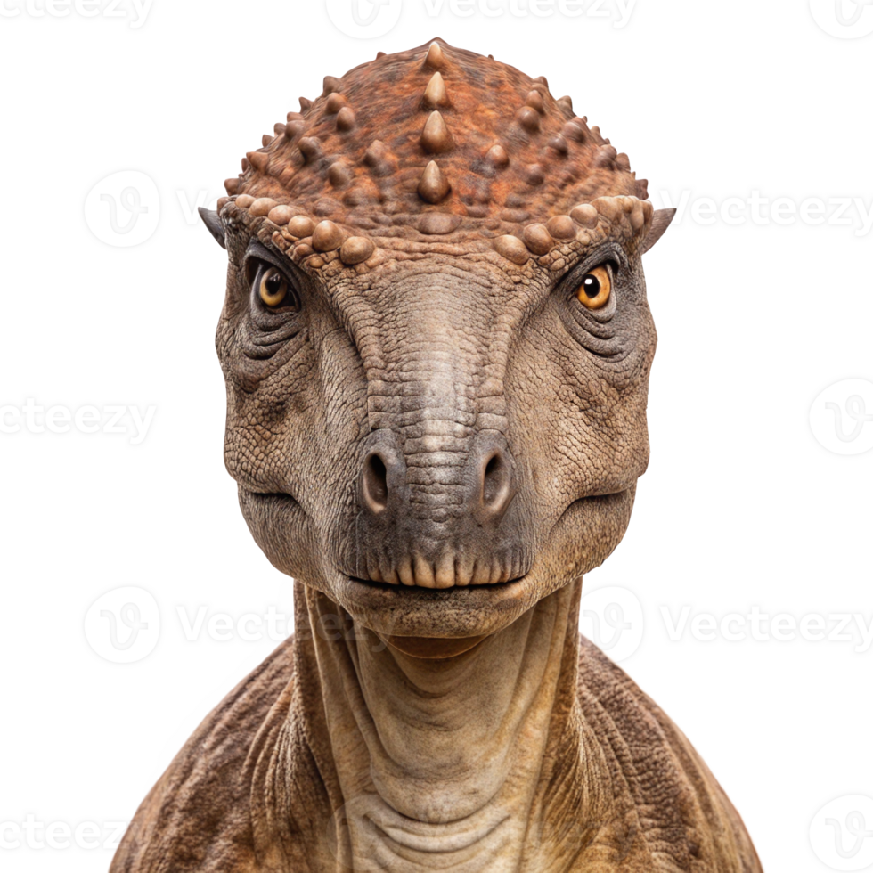 Pachycephalosaurus dinosaur portrait on transparent background png
