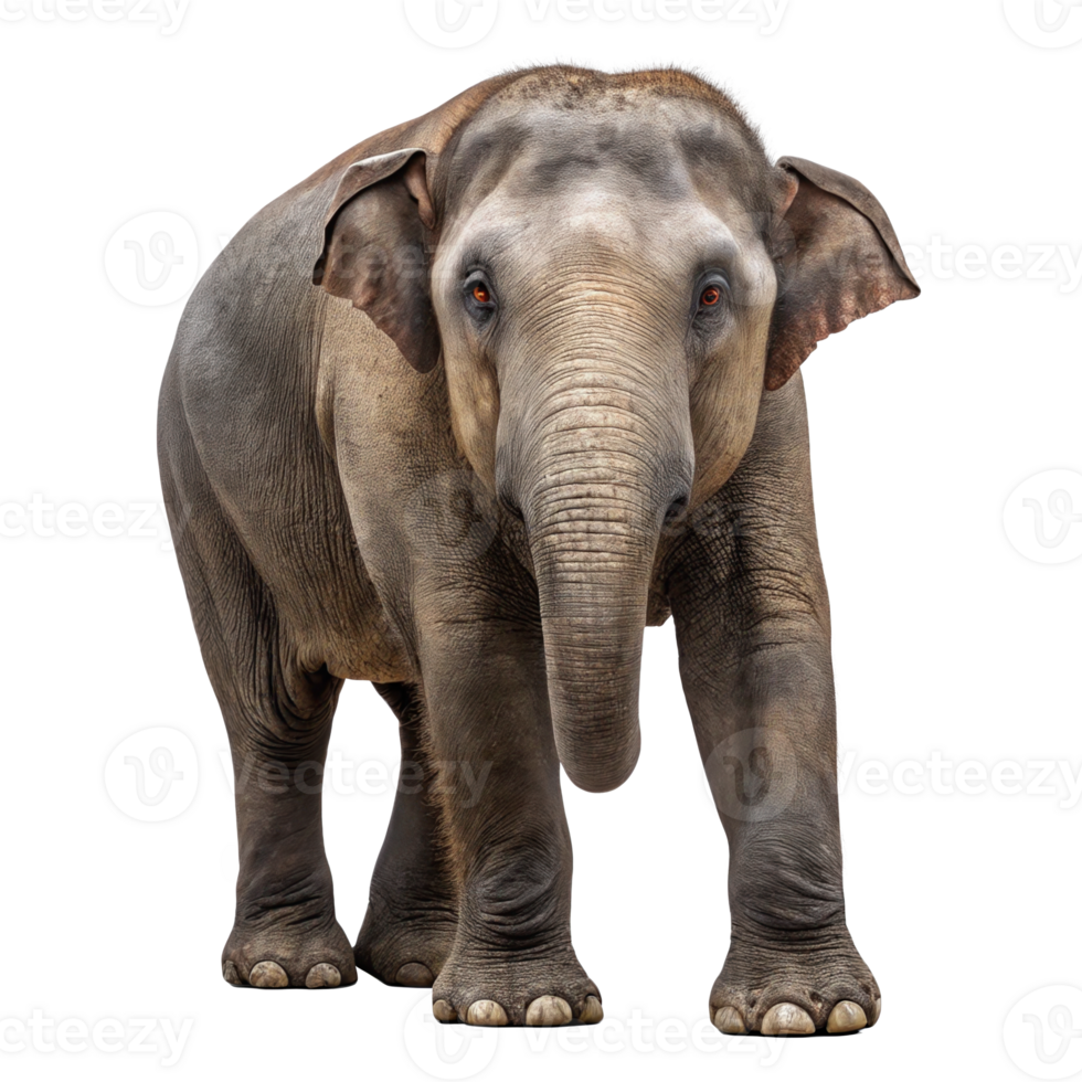 Large adult elephant standing on transparent background png