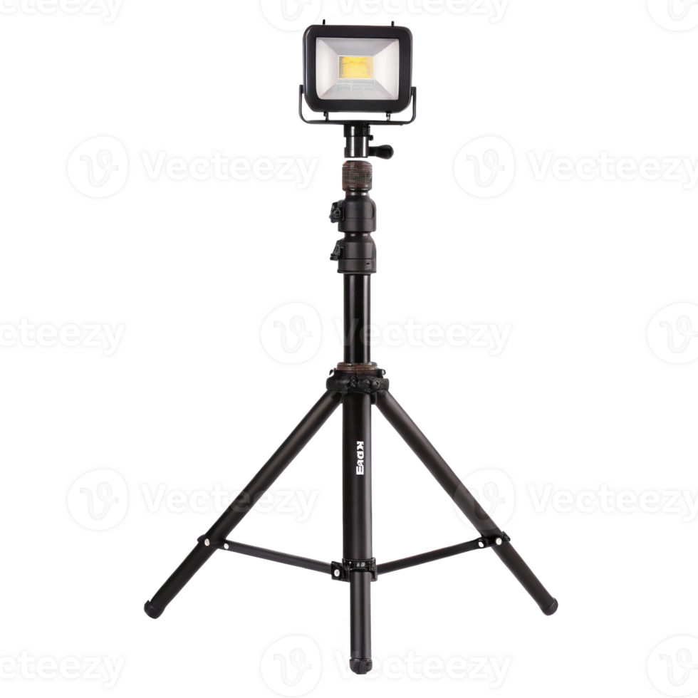 Portable led scene light on a tripod with transparent background png
