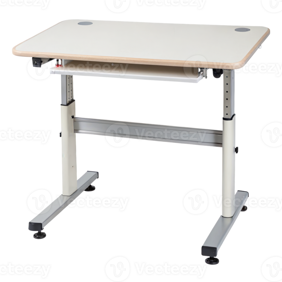 Height adjustable desk isolated on transparent background for speech therapy or medical office png