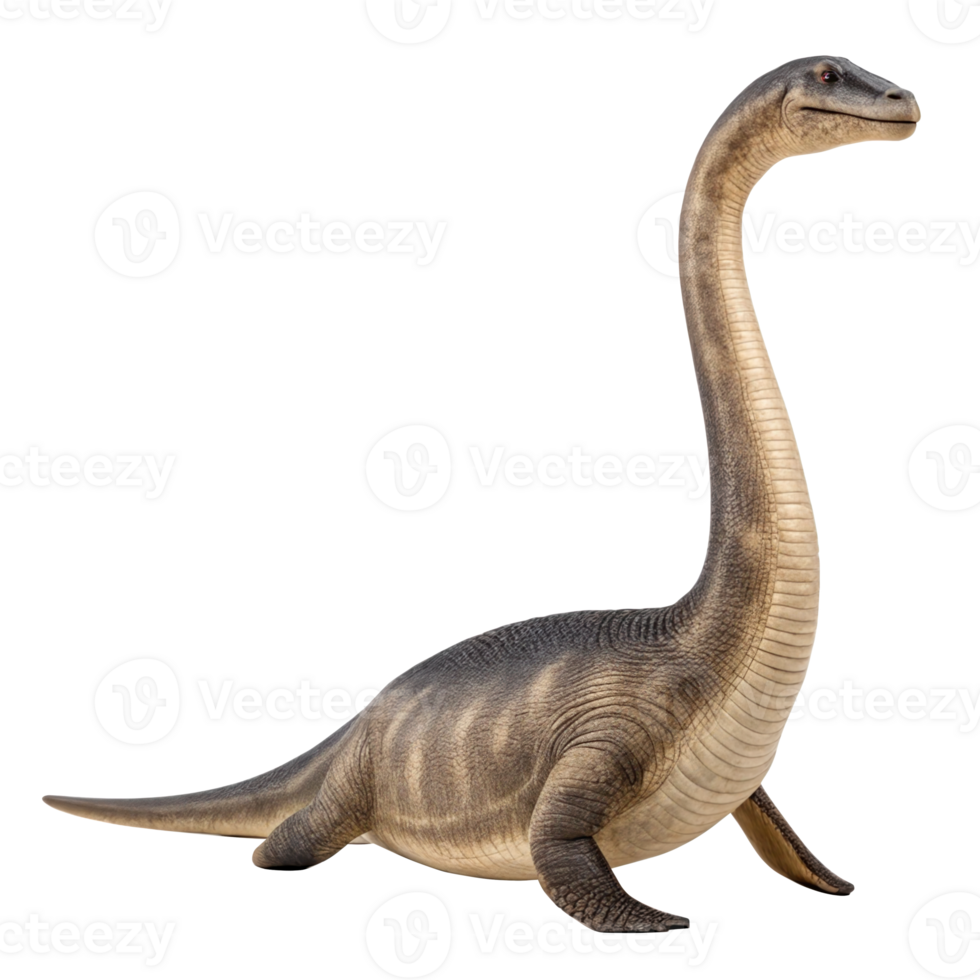 Plesiosaurus dinosaur posing on transparent background png