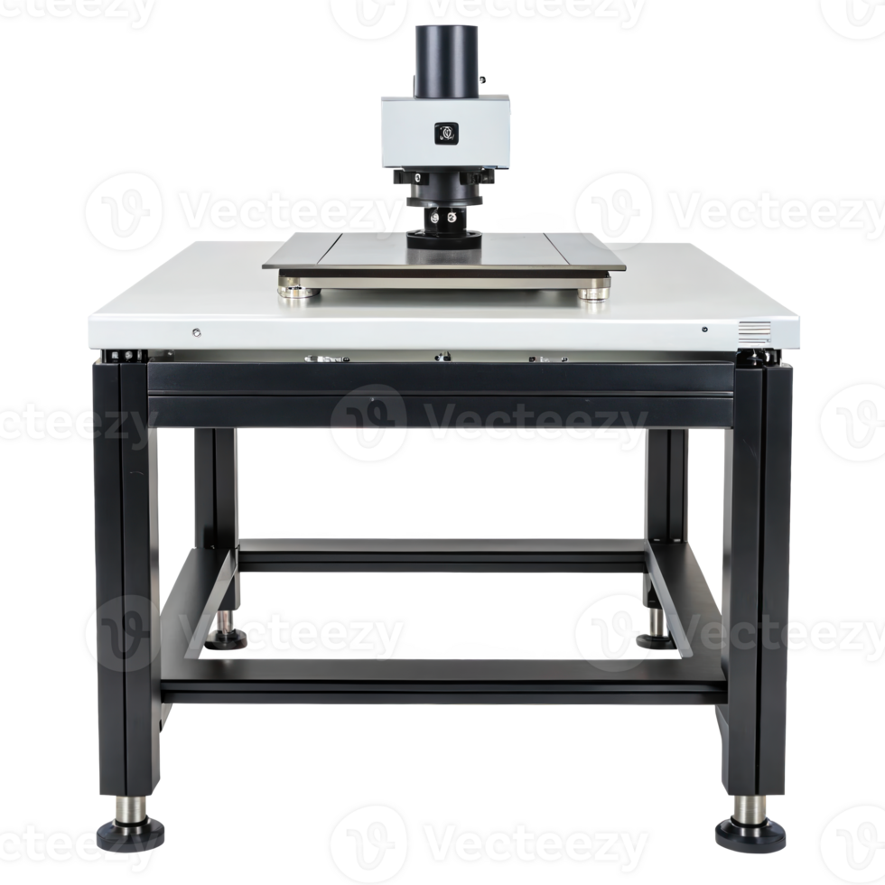 Professional anti vibration table isolating vibrations for accurate microscopy on transparent background png