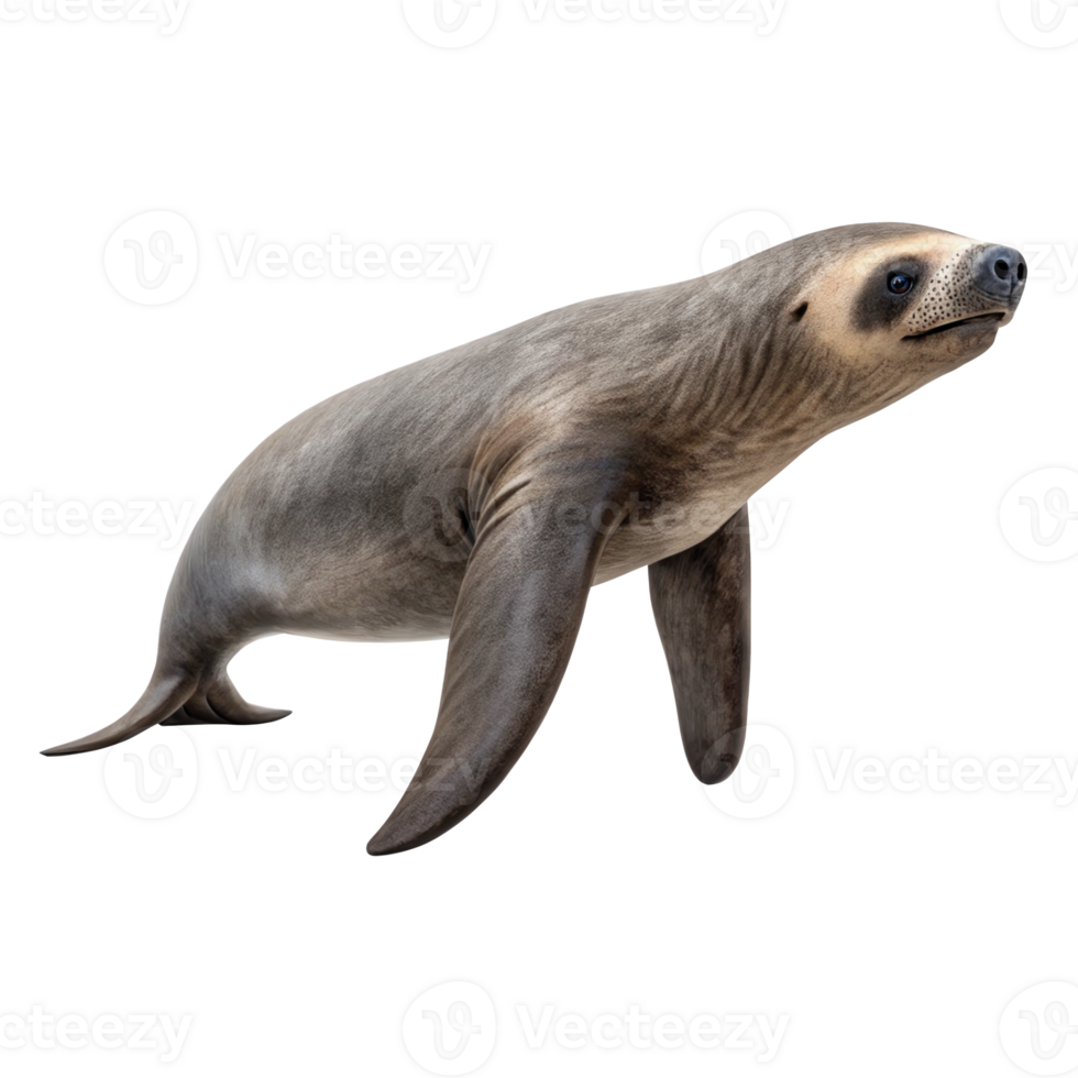 Thalassocnus aquatic sloth walking on transparent background png