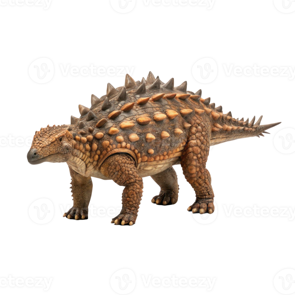 Borealopelta, spiky armored nodosaur dinosaur walking on transparent background png