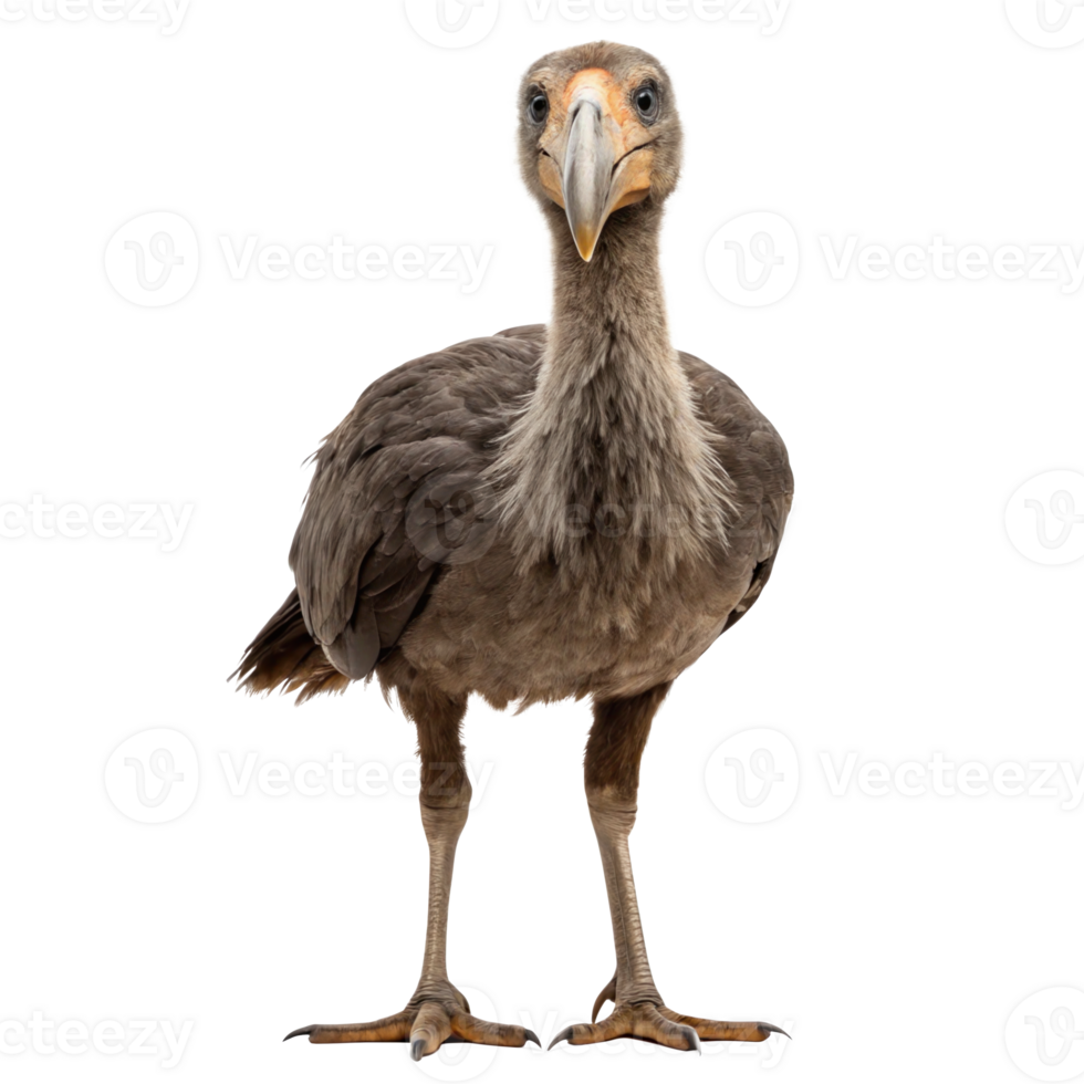 Phorusrhacos, south american terror bird standing on transparent background png